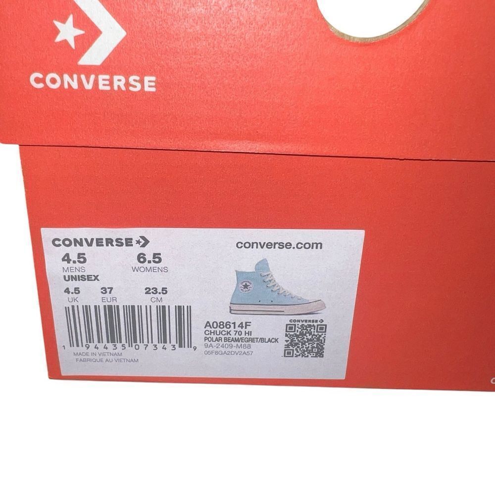 Converse Women Chuck 70 seasonal Color High Top Polar Beam Blue A08614C Size 6.5 - Picture 6 of 6